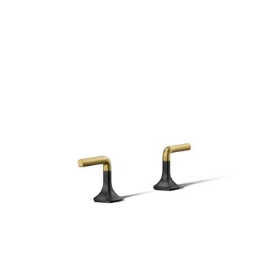 Kohler Occasion Deck-mount Bath Faucet Handles with Lever Design - Matte Black with Brushed...