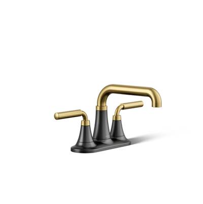 Kohler | Tone | Centerset Bathroom Sink Faucet - Matte Black With Brushed Moderne Brass