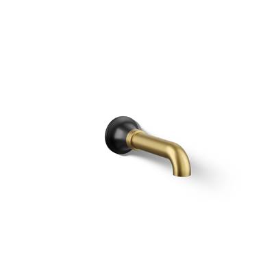 Kohler | Tone | Wall Mounted Tub Filler - Matte Black With Brushed Moderne Brass