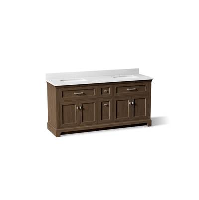 72'' bathroom vanity cabinet with sinks and quartz top