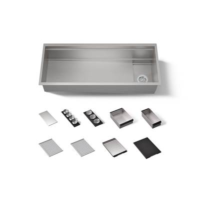 45-3/4'' undermount single-bowl workstation kitchen sink