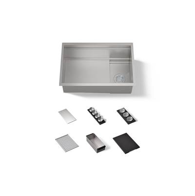 27-3/4'' undermount single-bowl workstation kitchen sink