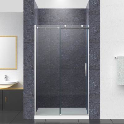 Composed Sliding shower door, 78'' H x 56-1/8 - 59-7/8'' W, with 3/8'' thick Crystal Clear glass