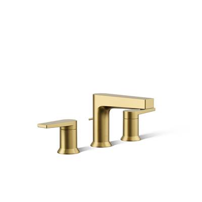Kohler Taut Widespread bathroom sink faucet, 1.2 gpm - Vibrant Brushed Moderne Brass
