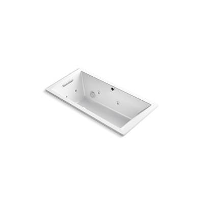 Kohler Underscore 60'' x 30'' drop-in Heated BubbleMassageE air bath with whirlpool - White