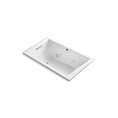 Kohler Underscore 60'' x 36'' drop-in Heated BubbleMassageE air bath with whirlpool - White