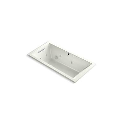 Kohler Underscore Rectangle 60'' x 30'' Heated BubbleMassageE air bath with whirlpool, end drain - Dune