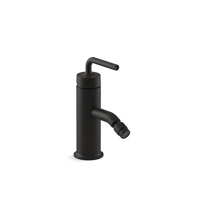 Kohler Purist Horizontal Swivel Spray Aerator Bidet Faucet With Straight Lever Handle - - Matte B...