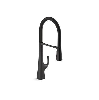 Graze Semi-professional kitchen sink faucet with three-function sprayhead - Matte Black