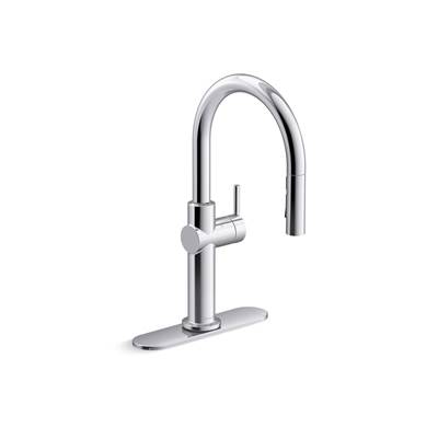 Crue Touchless pull-down kitchen sink faucet with three-function sprayhead
