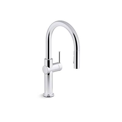 Crue Pull-down kitchen sink faucet with three-function sprayhead