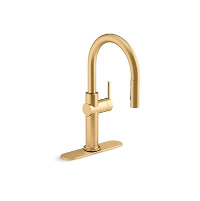 Crue Pull-down kitchen sink faucet with three-function sprayhead