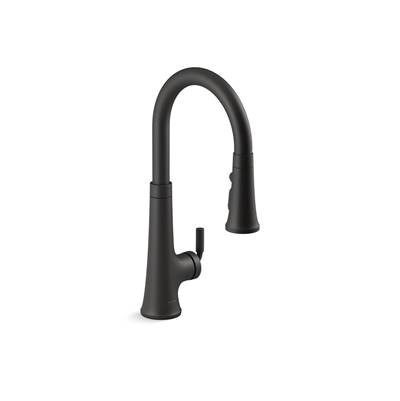 Kohler Tone Touchless pull-down kitchen sink faucet with KOHLER KonnectE and three-function sprayhead - Matte Black