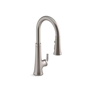 Kohler Tone Touchless pull-down kitchen sink faucet with KOHLER KonnectE and three-function sprayhead - Vibrant Stainless