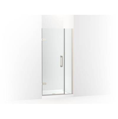 ComponentsE Frameless pivot shower door, 71-9/16'' H x 33-5/8 - 34-3/8'' W, with 3/8'' thick Crystal Clear glass