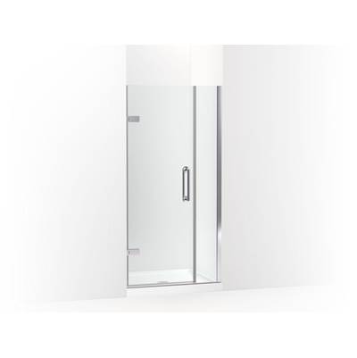 ComponentsE Frameless pivot shower door, 71-9/16'' H x 33-5/8 - 34-3/8'' W, with 3/8'' thick Crystal Clear glass