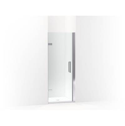 ComposedE Frameless pivot shower door, 71-5/8'' H x 27-5/8 - 28-3/8'' W, with 3/8'' thick Crystal Clear glass
