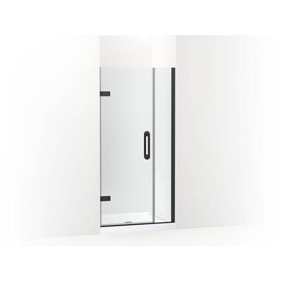 ComponentsE Frameless pivot shower door, 71-9/16'' H x 33-5/8 - 34-3/8'' W, with 3/8'' thick Crystal Clear glass