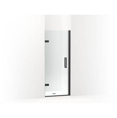 ComposedE Frameless pivot shower door, 71-5/8'' H x 29-5/8 - 30-3/8'' W, with 3/8'' thick Crystal Clear glass