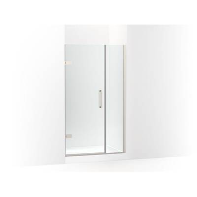 ComposedE Frameless pivot shower door, 71-9/16'' H x 39-5/8 - 40-3/8'' W, with 3/8'' thick Crystal Clear glass