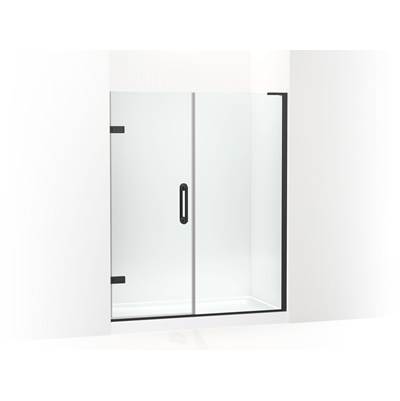 ComponentsE Frameless pivot shower door, 71-3/4'' H x 57-1/4 - 58'' W, with 3/8'' thick Crystal Clear glass