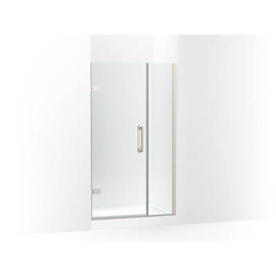ComponentsE Frameless pivot shower door, 71-9/16'' H x 39-5/8 - 40-3/8'' W, with 3/8'' thick Crystal Clear glass