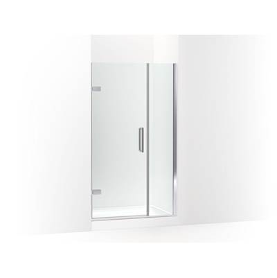 ComposedE Frameless pivot shower door, 71-9/16'' H x 39-5/8 - 40-3/8'' W, with 3/8'' thick Crystal Clear glass