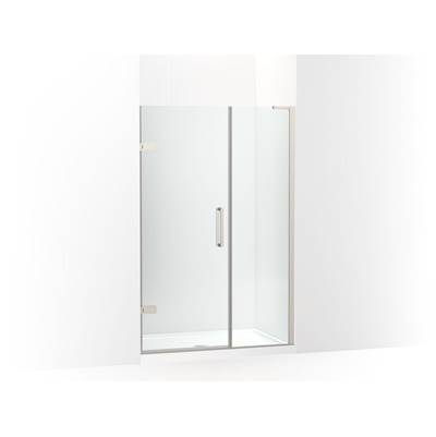 ComposedE Frameless pivot shower door, 71-3/4'' H x 45-1/4 - 46'' W, with 3/8'' thick Crystal Clear glass
