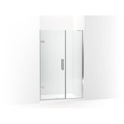 ComposedE Frameless pivot shower door, 71-3/4'' H x 45-1/4 - 46'' W, with 3/8'' thick Crystal Clear glass