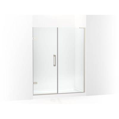 ComponentsE Frameless pivot shower door, 71-3/4'' H x 57-1/4 - 58'' W, with 3/8'' thick Crystal Clear glass