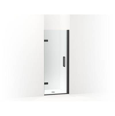ComposedE Frameless pivot shower door, 71-5/8'' H x 27-5/8 - 28-3/8'' W, with 3/8'' thick Crystal Clear glass