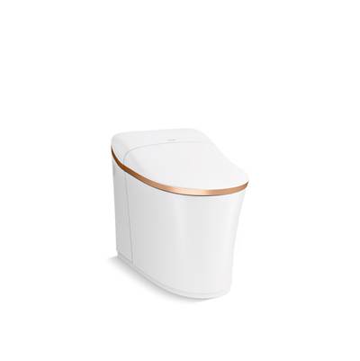 Eir One-piece elongated smart toilet, dual-flush - White With Sunrise Gold Trim