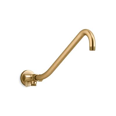 Gooseneck Rainhead arm with 3-way diverter - Vibrant Brushed Moderne Brass