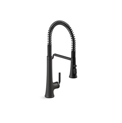 Kohler Tone Semi-professional pull-down kitchen sink faucet with three-function sprayhead - Matte Black