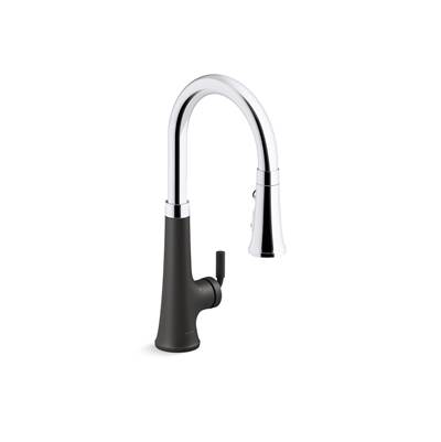 Kohler | Tone | Pull Down Kitchen Faucet - Polished Chrome With Matte Black