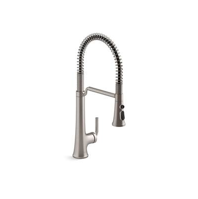 Kohler Tone Semi-professional pull-down kitchen sink faucet with three-function sprayhead - Vibrant Stainless