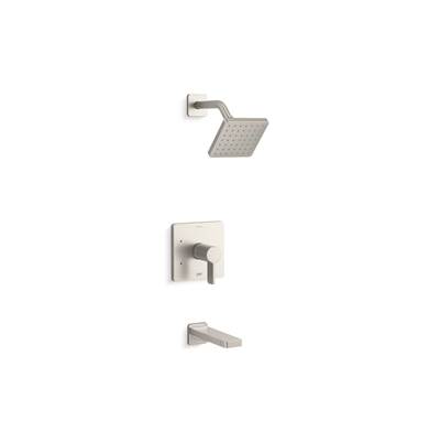 Kohler Parallel Rite-temp Bath and Shower Trim Kit, 1.75 Gpm - Vibrant Brushed Nickel