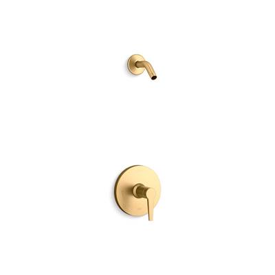 Kohler Pitch Rite-temp Shower Trim Kit, Without Showerhead - Vibrant Brushed Moderne Brass