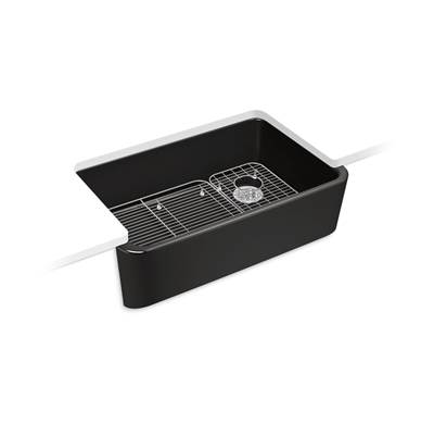 Kohler Ironridge 34'' Undermount Single-bowl Farmhouse Kitchen Sink - Black