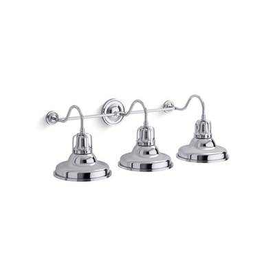 HauksbeeE 3 Light Double Bell Sconce - Polished Chrome