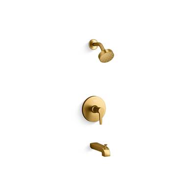 Kohler Pitch Rite-temp Bath and Shower Trim Kit, 2.5 Gpm - Vibrant Brushed Moderne Brass