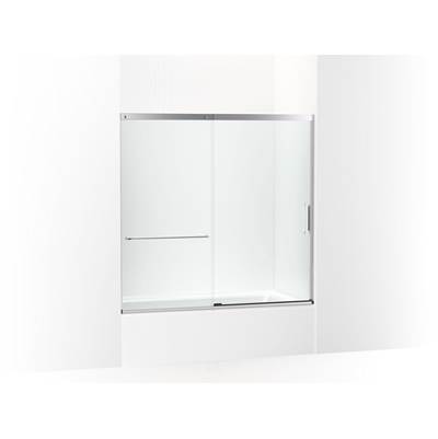 Elate 56-3/4'' H sliding bath door with 1/4''-thick glass - Bright Silver