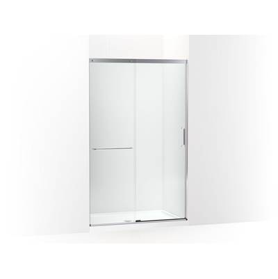 Elate Sliding shower door, 75-1/2'' H x 44-1/4 - 47-5/8'' W, with heavy 5/16'' thick Crystal Clear glass - Bright Silver