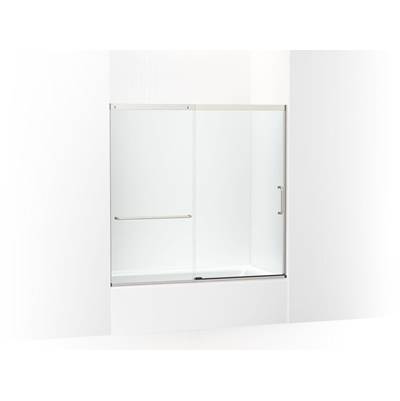 Elate Sliding bath door, 56-3/4'' H x 56-1/4 - 59-5/8'' W with heavy 5/16'' thick Crystal Clear glass - Matte Nickel