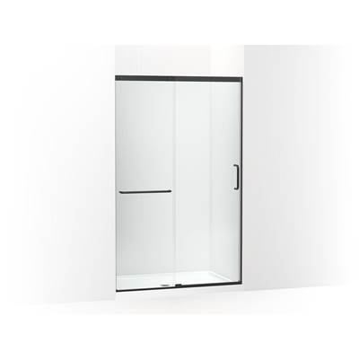 Elate Sliding shower door, 75-1/2'' H x 44-1/4 - 47-5/8'' W, with heavy 5/16'' thick Crystal Clear glass - Matte Black