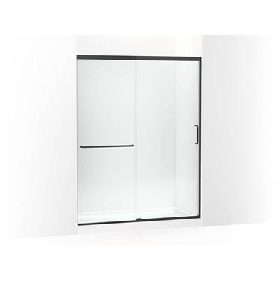 Elate Tall 75-1/2'' H sliding shower door with 5/16''-thick glass - Matte Black