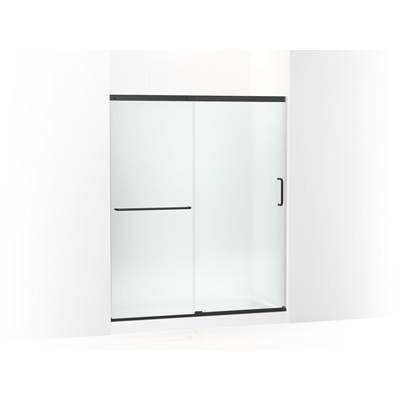 Elate Sliding shower door, 70-1/2'' H x 56-1/4 - 59-5/8'' W, with 1/4'' thick Frosted glass - Matte Black