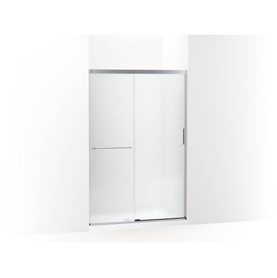 Elate Sliding shower door, 70-1/2'' H x 44-1/4 - 47-5/8'' W, with 1/4'' thick Frosted glass - Bright Silver