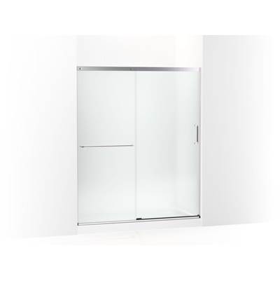 Elate Sliding shower door, 70-1/2'' H x 56-1/4 - 59-5/8'' W, with 1/4'' thick Frosted glass - Bright Silver