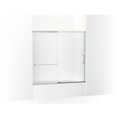Elate Sliding bath door, 56-3/4'' H x 56-1/4 - 59-5/8'' W, with 1/4'' thick Frosted glass - Matte Nickel